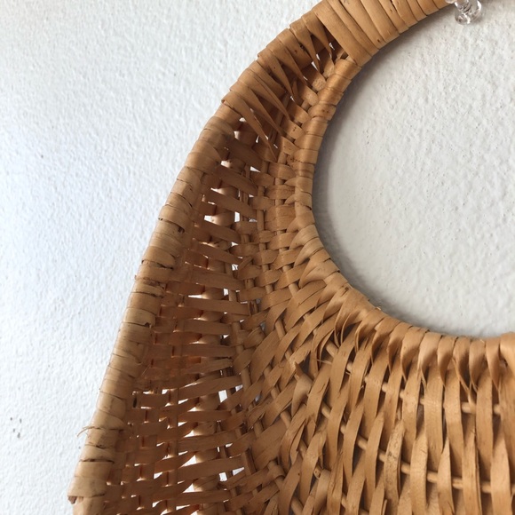 🦚 VINTAGE Wicker Wall Pocket Plant Oval Basket - Picture 5 of 11